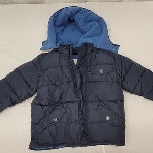 NWT Old Navy Boys Navy Blue Hooded Flannel Lined Winter/Ski Jacket Size 2T